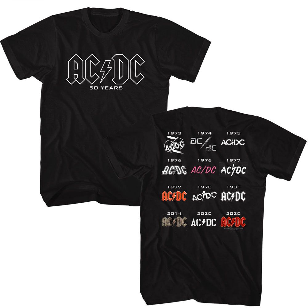 ACDC 50 Years Logos T-Shirt product image 1