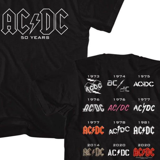 ACDC 50 Years Logos T-Shirt product image 2