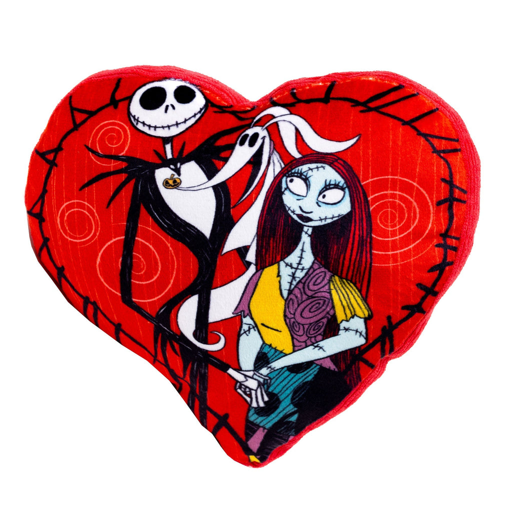 The Nightmare Before Christmas Jack and Sally Heart Plush Squeaker Dog Toy