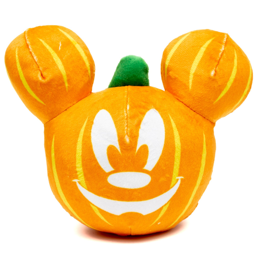 Disney Halloween Mickey Mouse Pumpkin Face Plush Squeaker Dog Toy