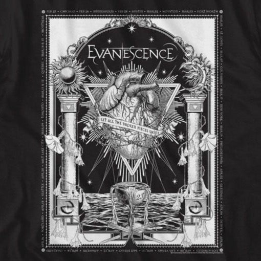 Evanescence Broken Pieces Heart T-Shirt product image 2