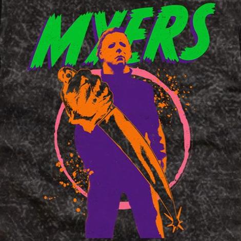 Halloween Colorful Myers Mineral Wash T-Shirt product image 2