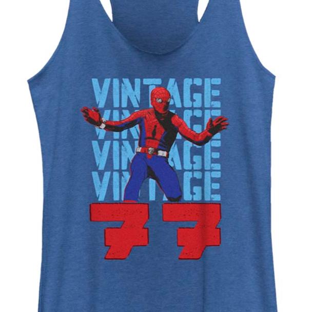 Junior's Marvel Spider-Man Beyond Amazing VINTAGE 77 SPIDEY Tank Top