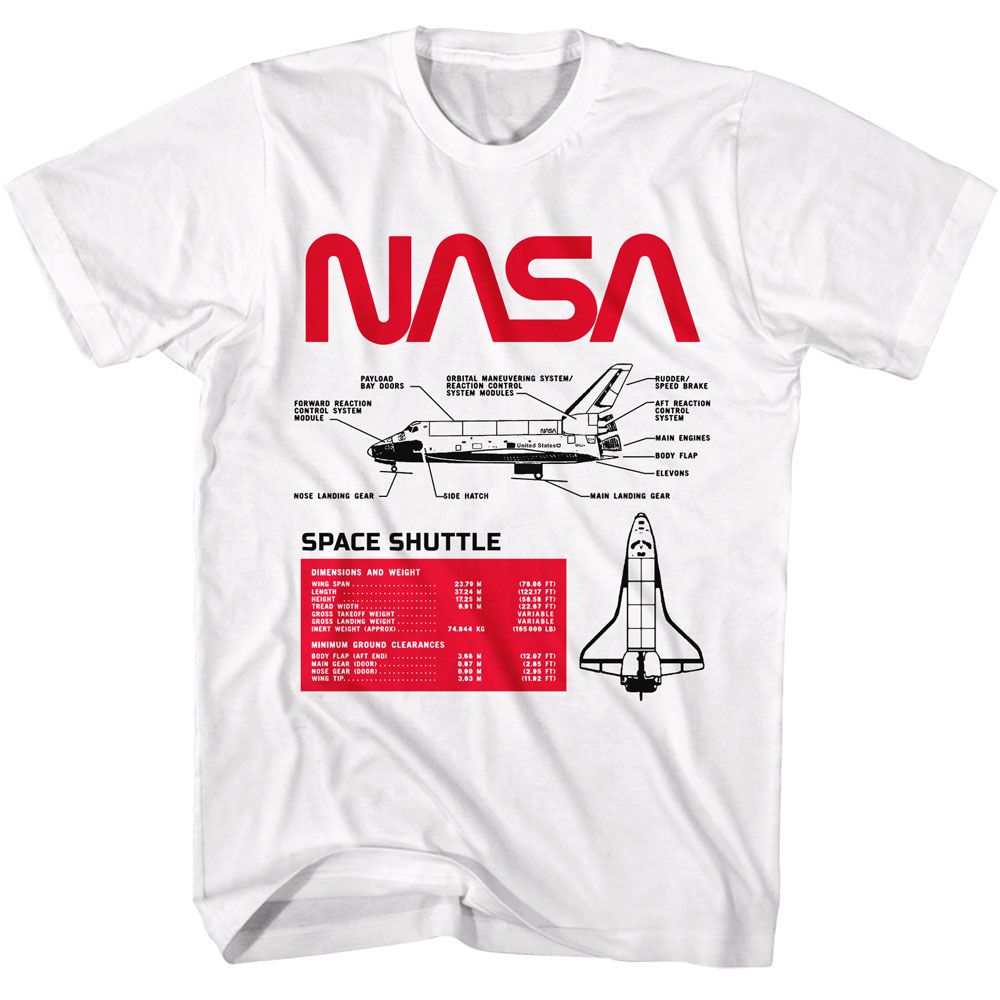 NASA Space Shuttle Specs T-Shirt product image 1