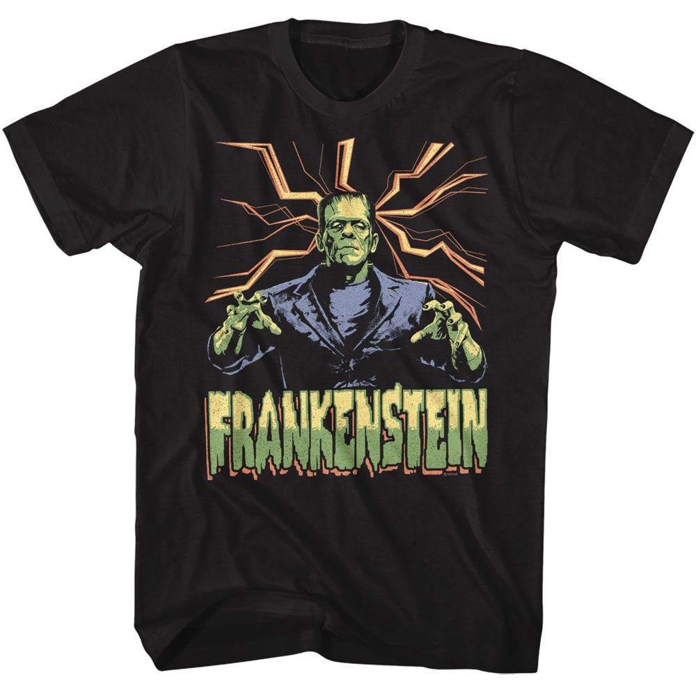Universal Monsters Frankenstein Lightning Bg T-Shirt product image 1