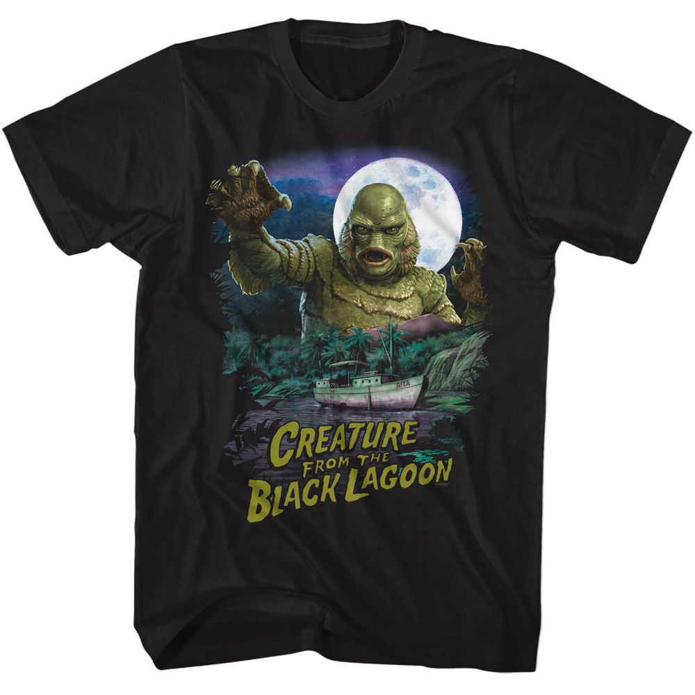 Universal Monsters Creature And Boat Scene T-Shirt product image 1