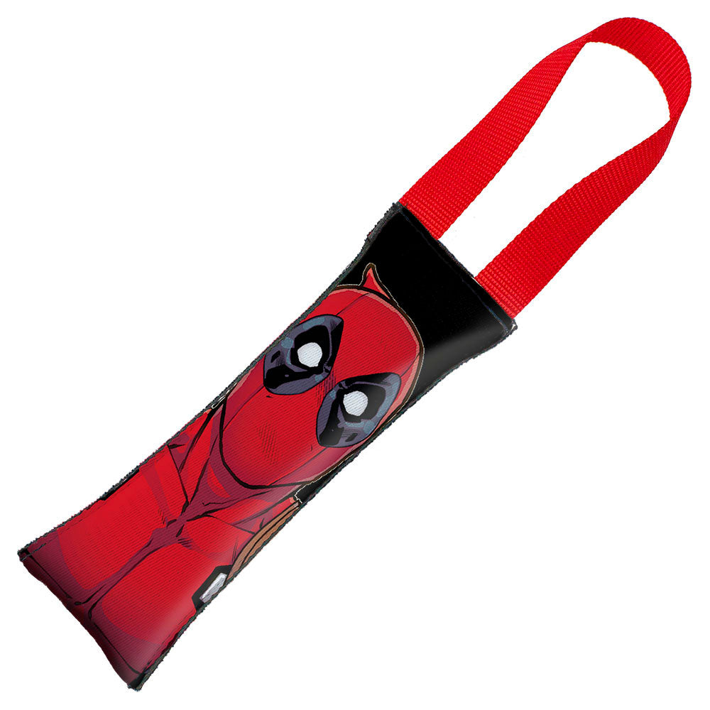 Marvel Deadpool Face Dog Toy Squeaky Tug Toy